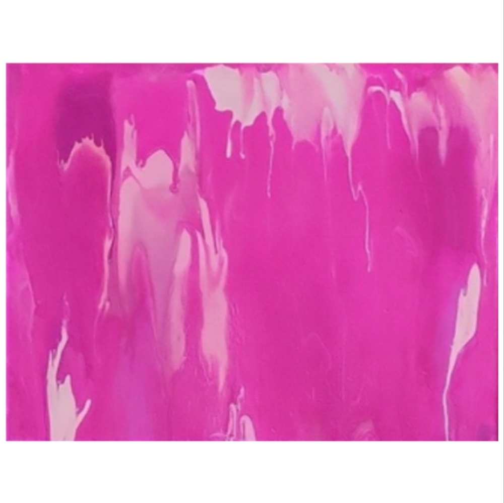 Hand Crafted Pink Abstract Design 11x14 Inches Canvas Painting - Picture 3 of 4